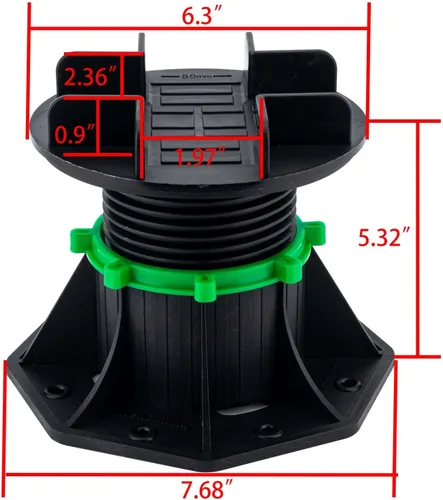 Miniatura 2 de Paquete de 8 Pedestales Ajustables de Plástico para Adoquines, Soporte de Losas de Piso Elevador de Piso, Soporte de Plataforma para Elevar el Suelo