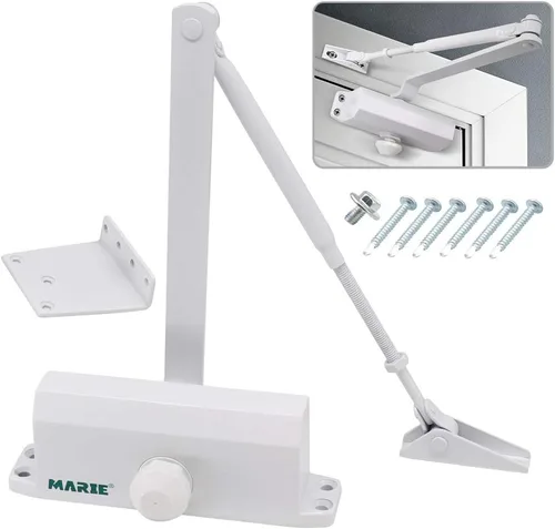 Miniatura 7 de Marie Cierrapuertas automático, cierre de puerta de velocidad de cierre ajustable para puertas de luz residencial y comercial de 55-100 libras