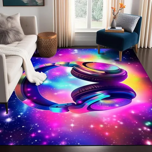 Miniatura 30 de Alfombra de Área Galaxia de 5' x 7', Dormitorio Sala de Estar para Niñas Niños Varones Alfombra Nebulosa Vórtex Tapetes Púrpura Azul Nube galaxy 1