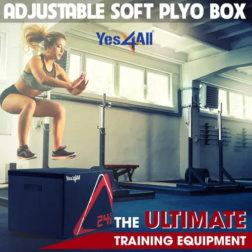 Miniatura 5 de Yes4All Caja pliométrica ajustable de espuma suave, entrenador de saltos - Para ejercicios pliométricos y acondicionamiento, múltiples variaciones