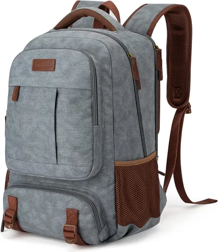 Miniatura 11 de Tzowla - Mochila de tela para portátil, mochila para hombres y mujeres, mochila para trabajo y viajes, compatible con portátil de 15.6 pulgadas