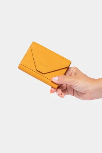 Miniatura 70 de grande Estuches para tarjetas 3639, Naranja, Tarjetero de cuero con cierre magnético, cartera pequeña de acordeón para mujer