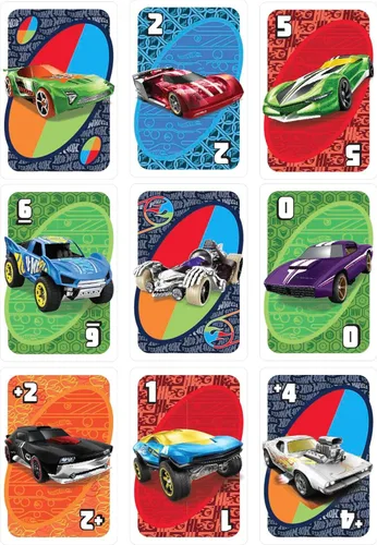 Miniatura 6 de Hot Wheels UNO Juego de cartas coincidentes con 112 cartas con gráficos de Hot Wheels, noche de juego, regalo para niños a partir de 7 años
