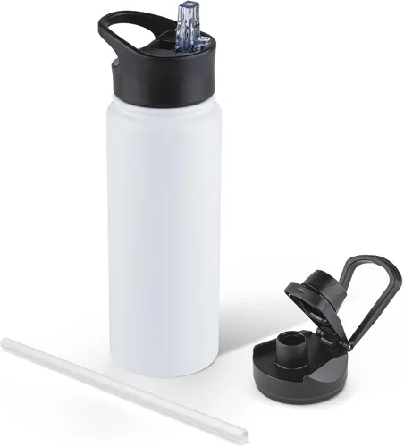 Miniatura 28 de Botella de agua aislada de 64 onzas con tapas de pajita y boquilla, jarra de agua de acero inoxidable de medio galón con mango de paracord, vacío