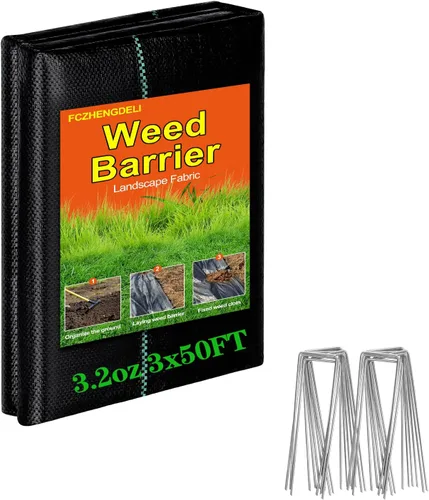 Miniatura 11 de 3ft x 50ft Weed Barrier Fabric Roll, 3.2oz Heavy Duty Woven Geotextile Ground Cover, Breathable Weed Block Cloth for Garden Beds, Vegetable Garden
