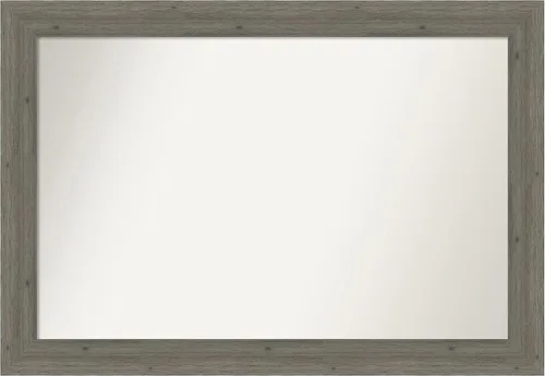 Miniatura 427 de Amanti Art Espejo de pared personalizado no biselado (24.5 x 24.5 pulgadas), marco gris marrón alta, varios tamaños personalizados, espejo de baño