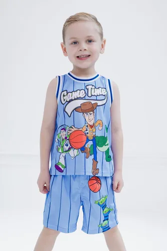 Miniatura 2 de Conjunto de playera y pantalones cortos de baloncesto para niños de Disney – Atuendo deportivo para niños pequeños y grandes (2T-10/12)