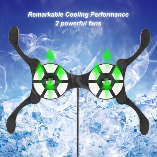 Miniatura 3 de QUZHI Mini portátil plegable plegable USB ventilador dual enfriador almohadilla de enfriamiento para PC portátil portátil 7
