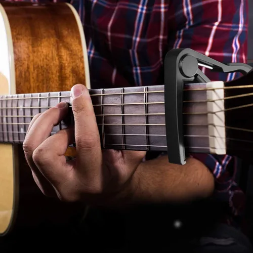 Miniatura 5 de Guitarra Capo 2 Pack Negro Capo Guitarra Abrazadera para Bajo Eléctrico Acústico Ukelele