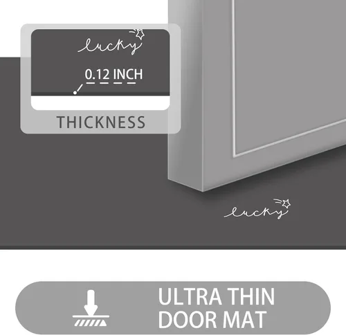 Miniatura 2 de Tapete ultradelgado para puerta de interiores, tapete de entrada de 1/10 pulgadas delgado para entrada interior, tapete de goma antideslizante