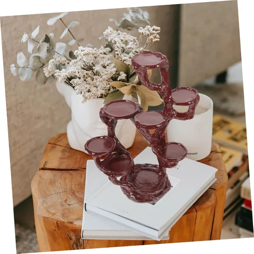 Miniatura 2 de Yardwe Elegante soporte de planta de resina elevada para maceta, base estable para soporte de bonsái de resina