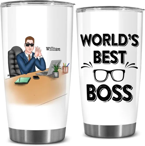 Miniatura 9 de BECHUSKY Regalos Personalizados para Contadores para Jefes, Mujeres y Hombres - Taza Termo Personalizada con Nombre de Hoja de Cálculo - Regalos