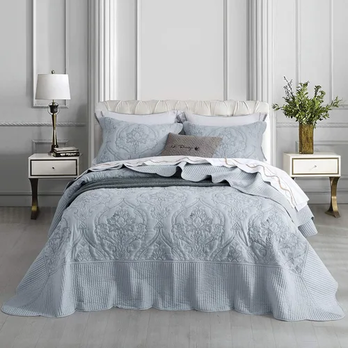 Miniatura 42 de CHIXIN Juego de colcha extragrande tamaño King – Funda de cama ligera – Hermosas costuras – Colcha reversible de 5 piezas – Patrón de paisley