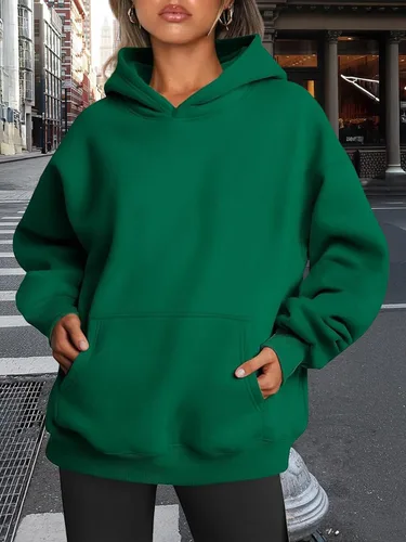 Miniatura 232 de Trendy Queen - Sudaderas extragrandes con capucha para mujer, suéteres de manga larga, sin botones, de vellón, de otoño, ropa de invierno