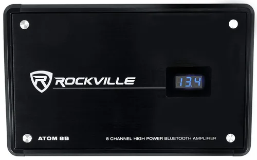Miniatura 2 de Rockville Atom 8B 3500W Peak/880W RMS Amplificador marino de 8 canales, Bluetooth con emparejamiento automático, cruce ajustable, pantalla