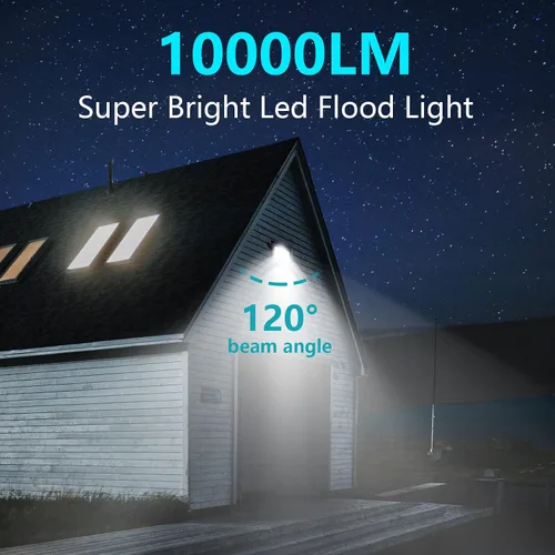 Miniatura 3 de Paquete de 2 focos LED de 100 W para exteriores, luz de trabajo exterior súper brillante de 10000 lm con enchufe, luces de seguridad impermeables