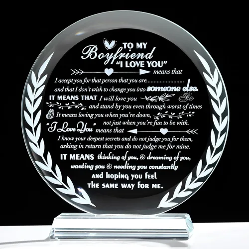 Miniatura 9 de Regalos Qianwei para novia de novio únicos - Regalos personalizados de corazón de cristal para mi novia que lo tiene todo - Ideas de regalo