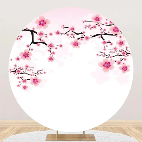 Leyiyi Cubierta de fondo redonda romántica de 3 x 3 pies, diseño floral rosa floreciente para fotografía, decoración del día de San Valentín, tema