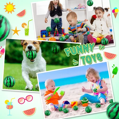 Miniatura 6 de 20 bolas de estrés a granel de 2.5 pulgadas de sandía para fiesta, mini bolas de espuma para aliviar el estrés, juguete sensorial con bolsas