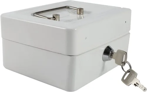 Miniatura 3 de Omabeta Mini caja para el hogar, 1 unidad, portátil, de acero, con cerradura para dinero en efectivo, tipo cerradura de llave, caja de seguridad