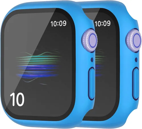 Miniatura 8 de Paquete de 2 fundas rígidas de 1.496 pulgadas para Apple Watch Series 3, 2, 1, 1.496 pulgadas, protector de pantalla de vidrio templado, cobertura