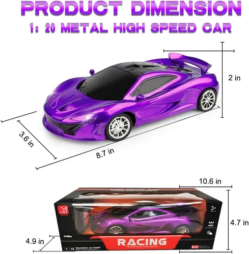 Miniatura 6 de Auto a control remoto para niñas, carreras deportivas RC para niños, juguete de pasatiempos, 2.4 GHz, energía eléctrica en carretera