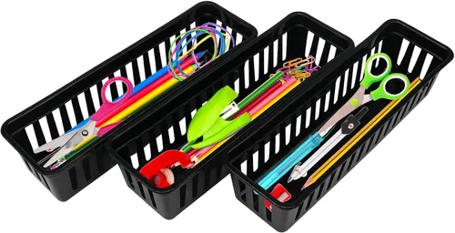 Miniatura 4 de Bandejas organizadoras para lápices o goma para el aula, cestas de suministros de oficina, bandejas de organización para el hogar, escuela, aula