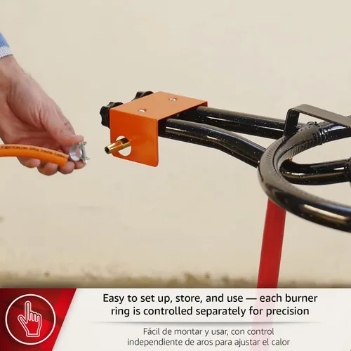 Miniatura 4 de Magefesa Quemador de gas propano para exteriores de 12 pulgadas, acero esmaltado reforzado resistente, se adapta a paellas de hasta 15 pulgadas