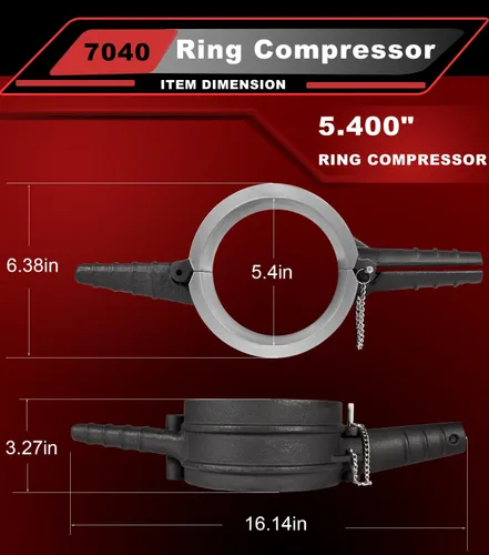 Miniatura 9 de 7040 Herramienta de compresor de anillo de pistón, adaptador de compresor de anillo de pistón y kit de anillo antipulido para Cummins ISX QSX 15