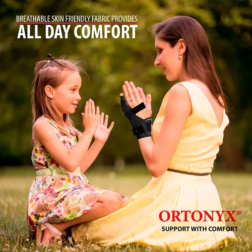 Miniatura 7 de ORTONYX Pinky Finger Splint Muñequera Inmovilizador de Muñequera – Fractura boxeadora para 4º y 5º dedo, soporte de canalón cubital, síndrome