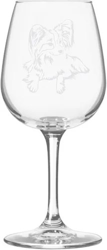 Miniatura 100 de Copa de vino de 12.75 onzas con diseño de perro grabado