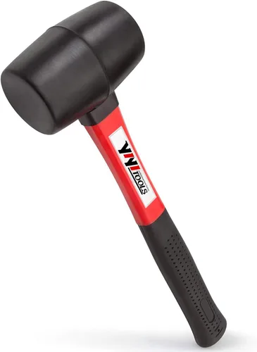 Miniatura 9 de YIYITOOLS YY-2-005 Mazo de goma con mango de madera–8 onzas, negro