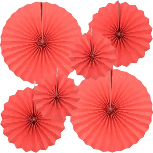 Miniatura 10 de CEEYSEE Paquete de 6 abanicos de papel colgantes redondos para decoración de fiestas, cumpleaños, bodas, eventos de graduación (azul/SLANS)
