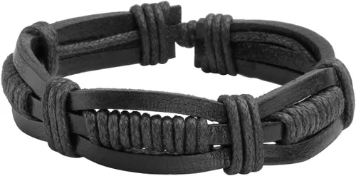 Miniatura 3 de Manfnee - Pulsera trenzada de cuero para hombres y mujeres ajustable