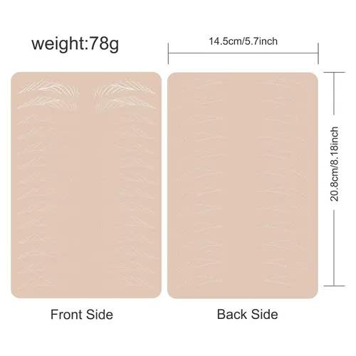 Miniatura 2 de 5 piezas de almohadillas de práctica para cejas de silicona para práctica de tatuajes, hojas de práctica de microblading para práctica de maquillaje