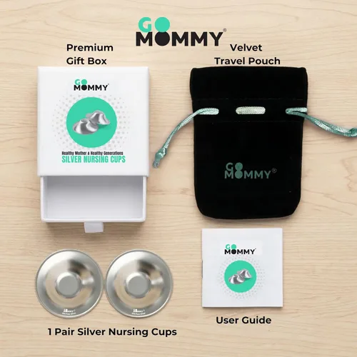 Miniatura 7 de Go Mommy - Copas de lactancia de plata de ley 925 sólida, talla XL, fundas para pezones para lactancia, protectores de pezones para recién nacidos