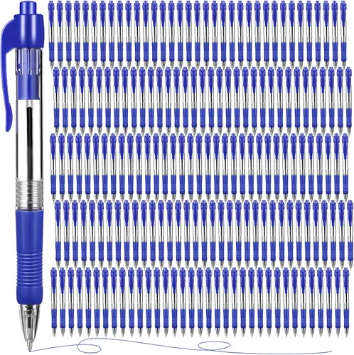 Miniatura 9 de Fainne Paquete de 200 Bolígrafos Retráctiles de Punta de Bola 1.0 mm Punta Media Recargables de Escritura Suave con Clic y Agarre para Trabajo Tinta