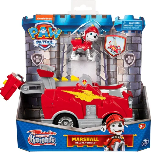 Miniatura 3 de Spin Master 6063585 Paw Patrol Rescue Knights Marshall - Coche de juguete transformable con figura de acción coleccionable