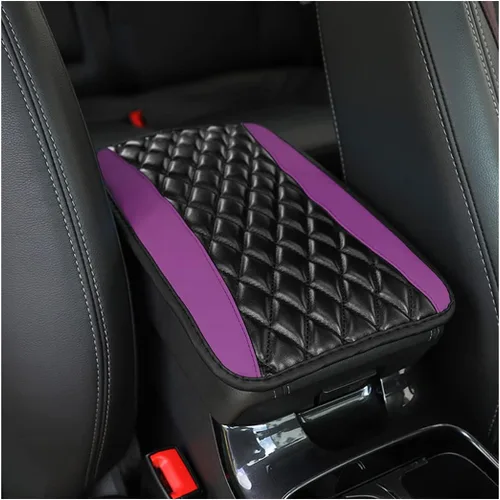 Miniatura 19 de Moly Magnolia Cojín Acolchado para Consola Central de Automóvil, Cubierta Protectora Universal de Cuero Impermeable para Caja de Asiento