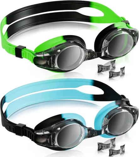 Miniatura 17 de Aegend - Paquete de 2 gafas para niños, gafas de natación para niños de 4 a 16 años, niños y niñas jóvenes, gafas de piscina antivaho, impermeables
