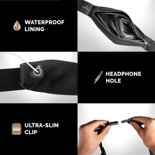Miniatura 7 de Cinturón delgado para correr para mujeres y hombres [se ajusta a TODOS los teléfonos], riñonera para corredores para hombres, cinturón para correr