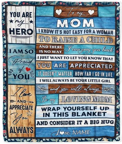 Miniatura 9 de Manta de vellón personalizada con texto en inglés «To My Mom», diseño de girasol de hija e hijo, carta de amor con texto en inglés «You are the
