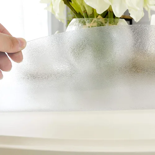 Miniatura 2 de Manteles de PVC transparente esmerilado, protector de mesa, resistente al agua y al aceite, protector de escritorio de 0.079 pulgadas de grosor