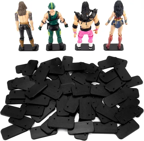 Miniatura 10 de SIXPOINTS 70 piezas de soporte para figuras de acción de 6 pulgadas, base de plástico negro, soportes de soporte de modelo compatibles con figuras