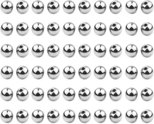 Miniatura 4 de Ruifan - 60-80 unidades, bolas de repuesto de acero quirúrgico 316L, joyería corporal, piercing, 16G 14G, producto unisex, para roscar en barra