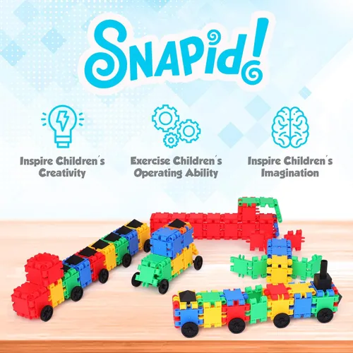 Miniatura 2 de Snapid Building Bricks - Juego de 400 piezas de juguetes de conexión, juego de bloques coloridos fuertes y duraderos con almacenamiento, bloques