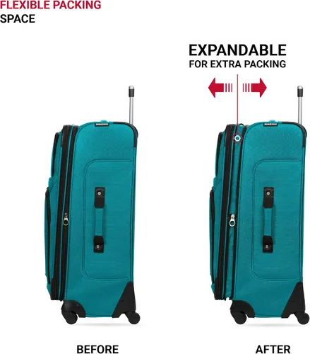 Miniatura 5 de SwissGear - Equipaje suave expandible Sion con ruedas, verde azulado