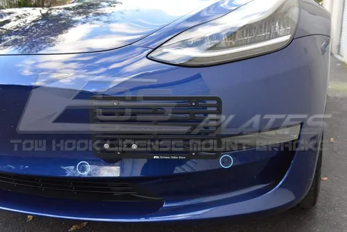 Miniatura 3 de Para Tesla Model 3 2016-2023 EOS Plate Version 2 Gancho de remolque para parachoques delantero, montaje en placa de matrícula, Remocator