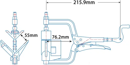 Miniatura 8 de Strong Hand Tools JointMaster, herramienta de sujeción de ángulo de 90 grados, profundidad de garganta: 3", capacidad máxima: 1-1/4", OAL: 8-1/2
