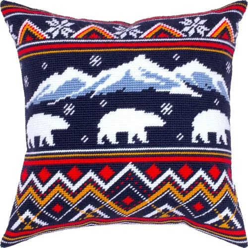 Miniatura 6 de Brvsk Kit de bordado de invierno para adultos y principiantes: patrón de ciervo de Navidad de 16 x 16 pulgadas con diseño impreso claro y preciso